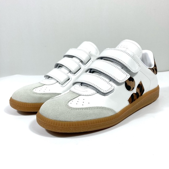 Isabel Marant Beth Low Top Sneaker White Leopard EU 37 NEW - Picture 8 of 17